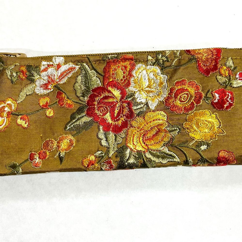 BAG embroidered pouch with zipper